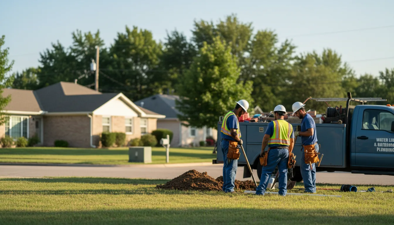 Residential water line and bathroom plumbing service in Hamilton, TX